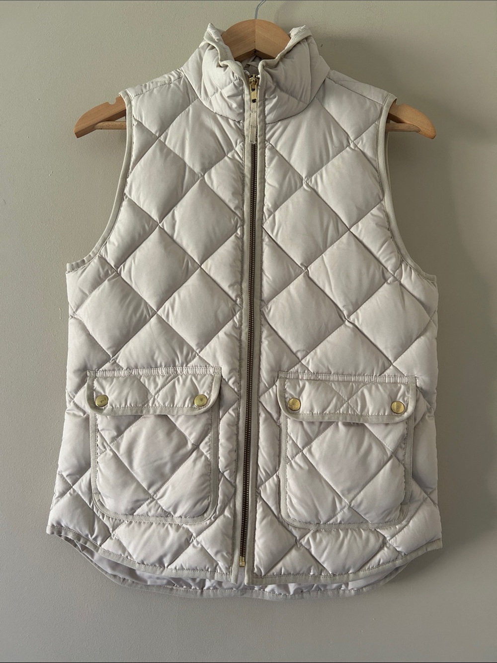 J. Crew Ivory Down Puffer Vest XS